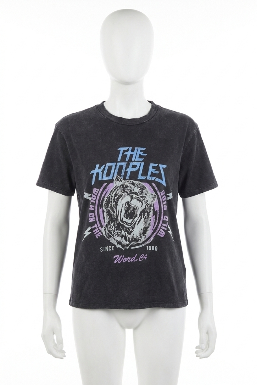 NEW THE KOOPLES t-shirt with tiger print in black